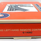 Lionel 6-14062 O Gauge Remote-Control 022 Left Hand Switch Turnout EX/Box