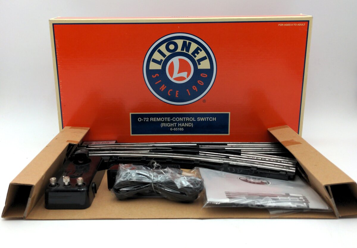 Lionel 6-65165 O Gauge O72 Right Hand Remote Control Switch Turnout EX/Box