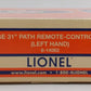 Lionel 6-14062 31" Remote-Control Left Hand Switch Turnout VG/Box
