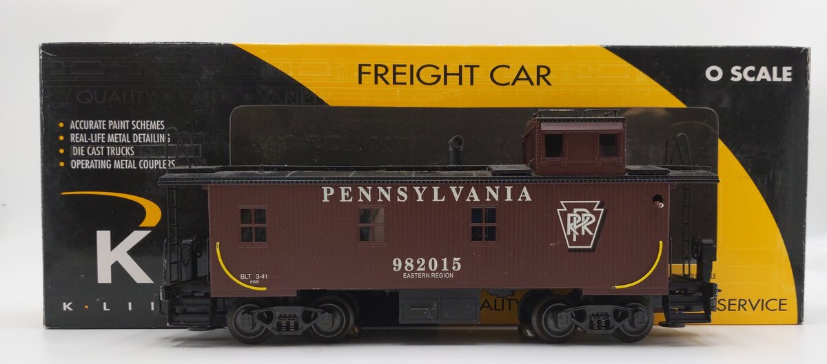K-Line K616-1892 O Gauge PRR Off-Center Cupola Smoking Caboose #982015 VG/Box