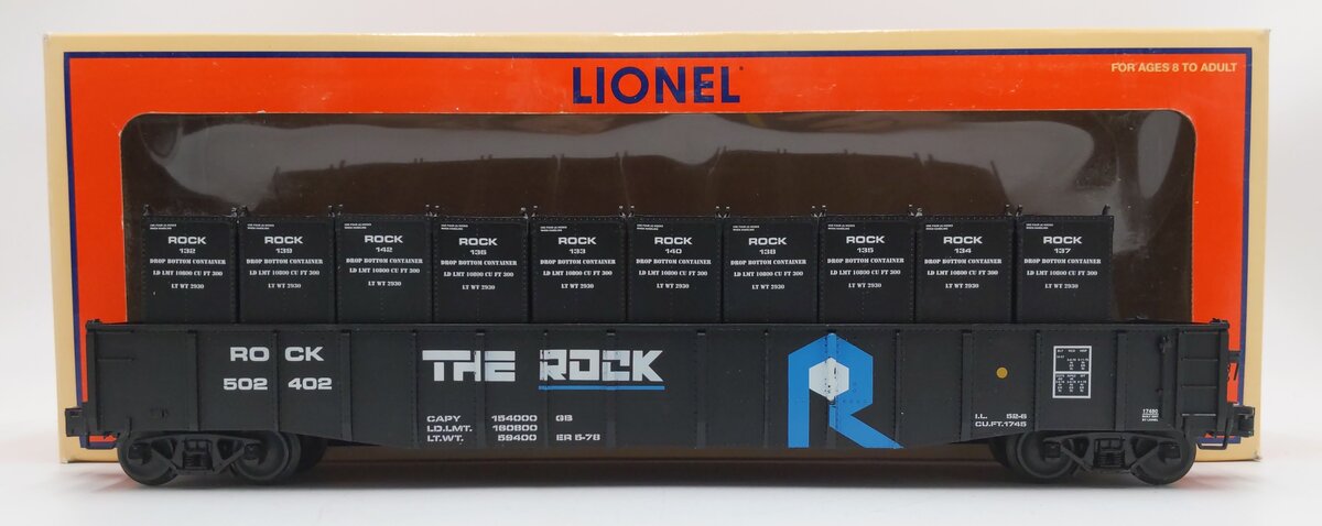Lionel 6-17480 O The Rock Gondola with Containers EX/Box