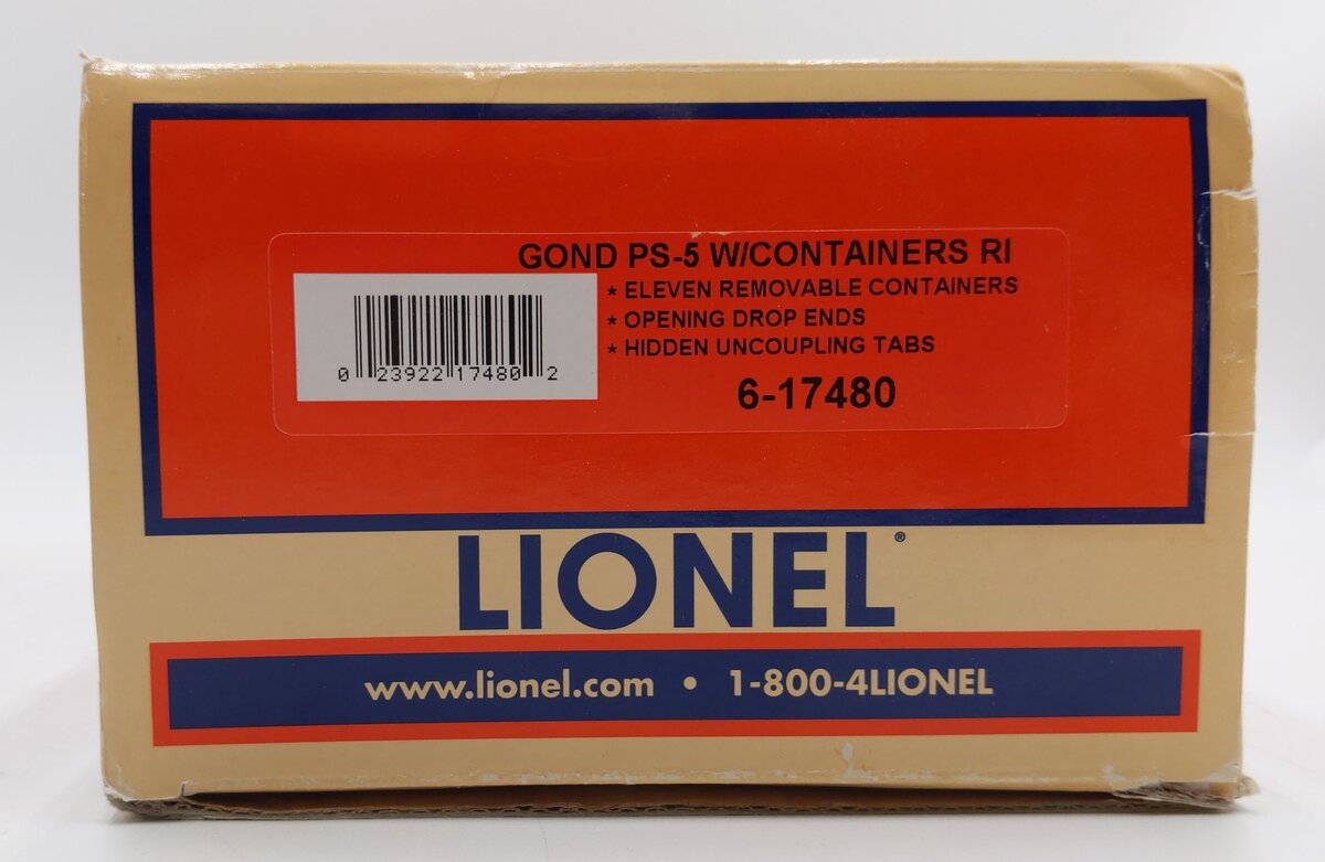 Lionel 6-17480 O The Rock Gondola with Containers EX/Box