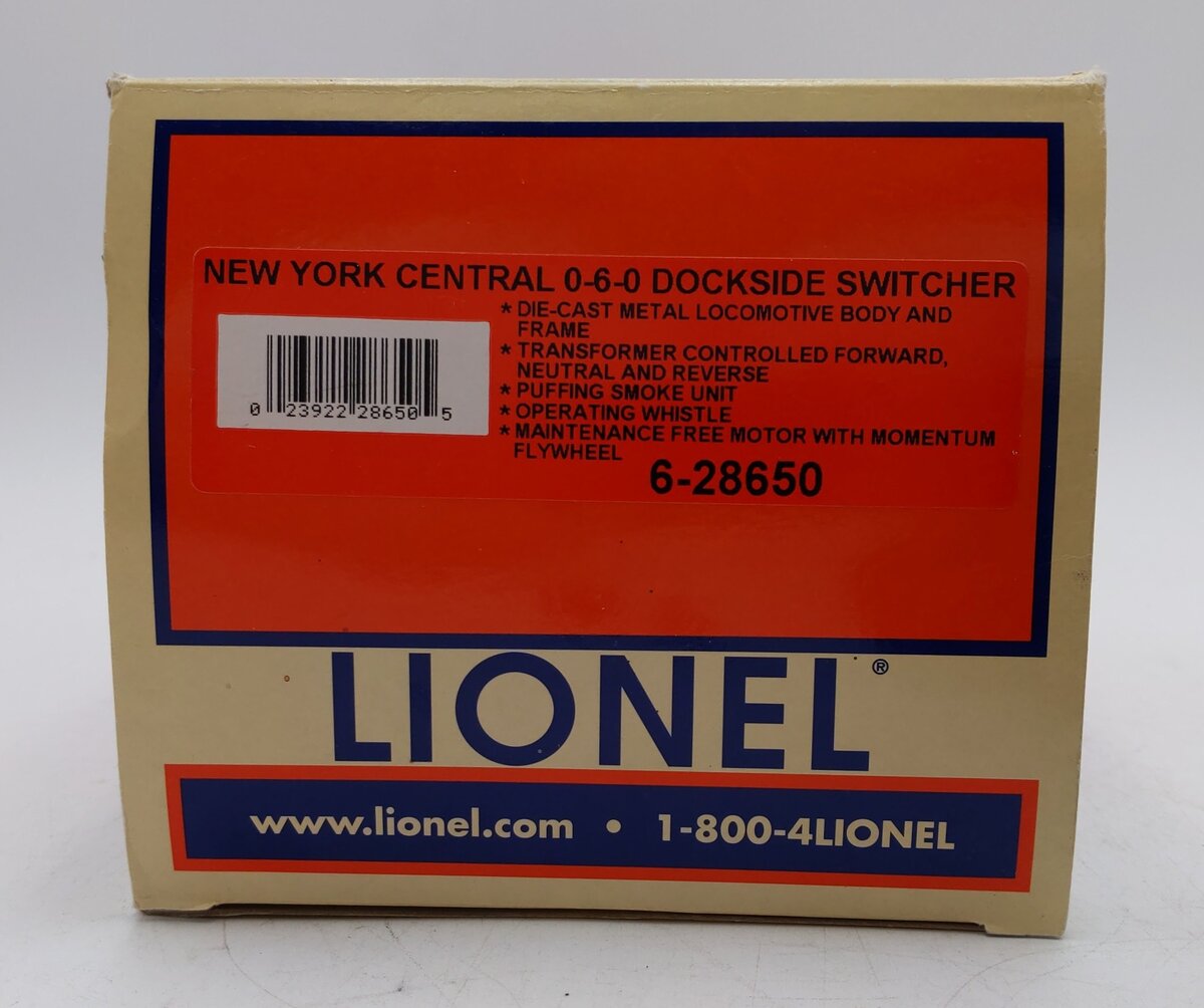 Lionel 6-28650 O Gauge New York Central 0-6-0 Dockside Steam Switcher #X-8688 VG/Box