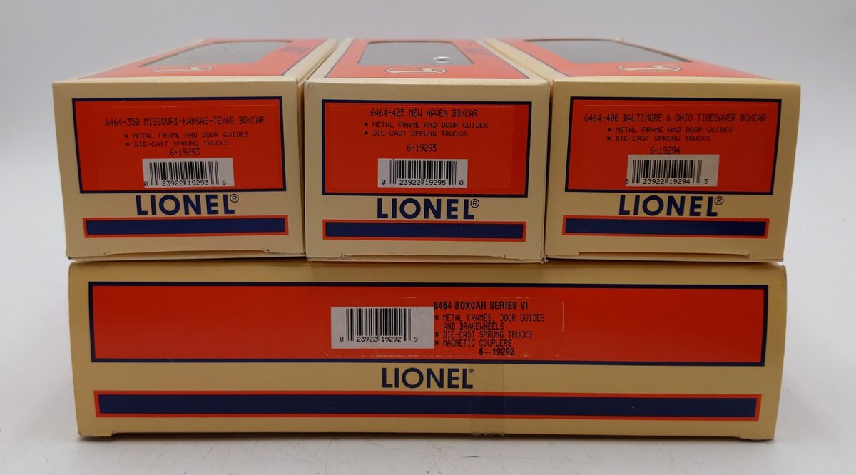 Lionel 6-19292 O Gauge B&O 6464 Boxcar Series Vl (Set of 3) VG/Box