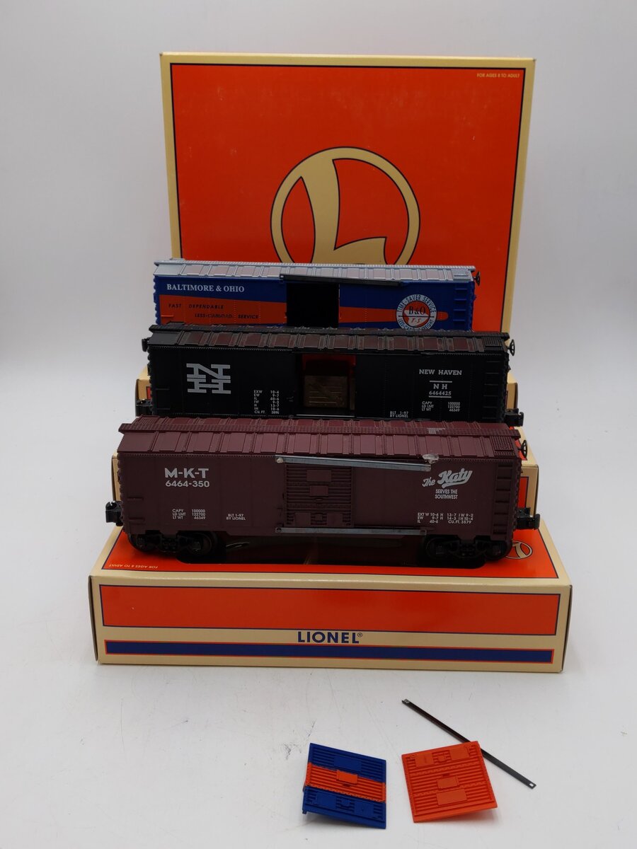 Lionel 6-19292 O Gauge B&O 6464 Boxcar Series Vl (Set of 3) VG/Box