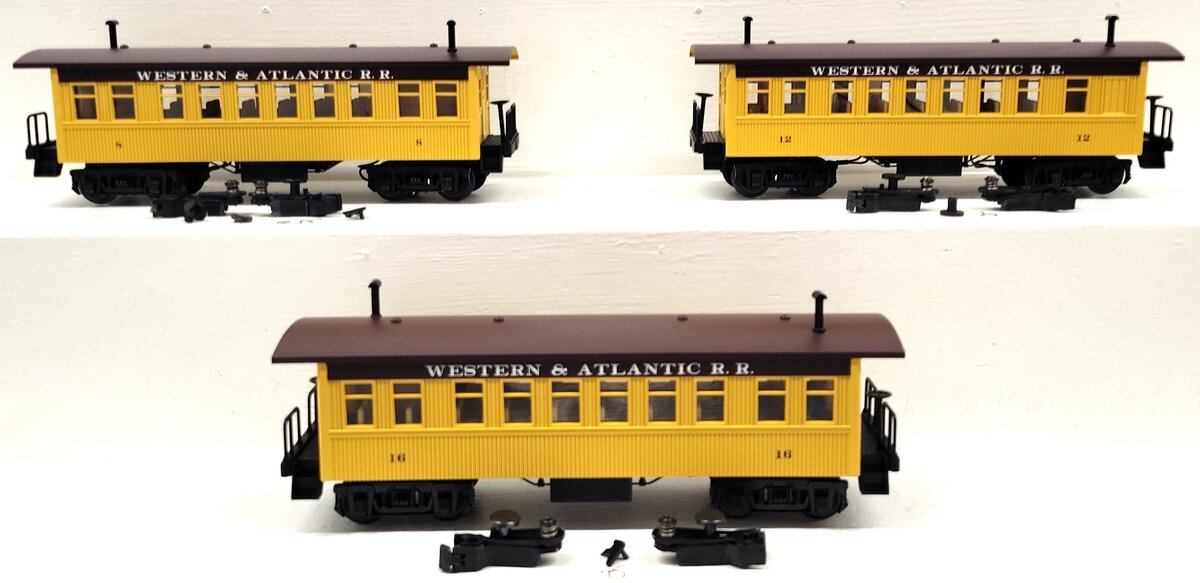 MTH 30-6400 O Gauge Western & Atlantic Overton Passenger Coach 3 Car Set EX/Box