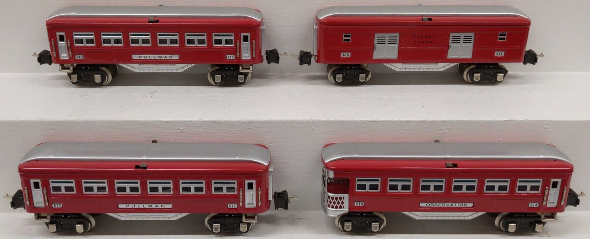 MTH 10-1025 O Terra Cotta #613 Passenger Car Set (Set of 4) EX