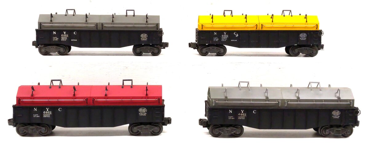 Lionel O Gauge Vintage New York Central Gondolas: 6462, 6462, 6462, 6462 [4] VG