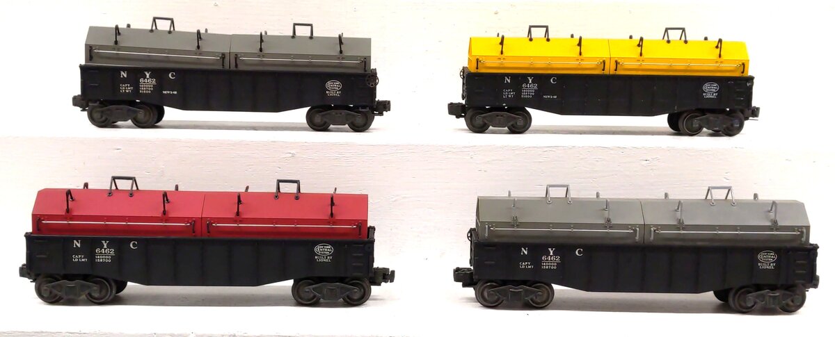 Lionel O Gauge Vintage New York Central Gondolas: 6462, 6462, 6462, 6462 [4] VG