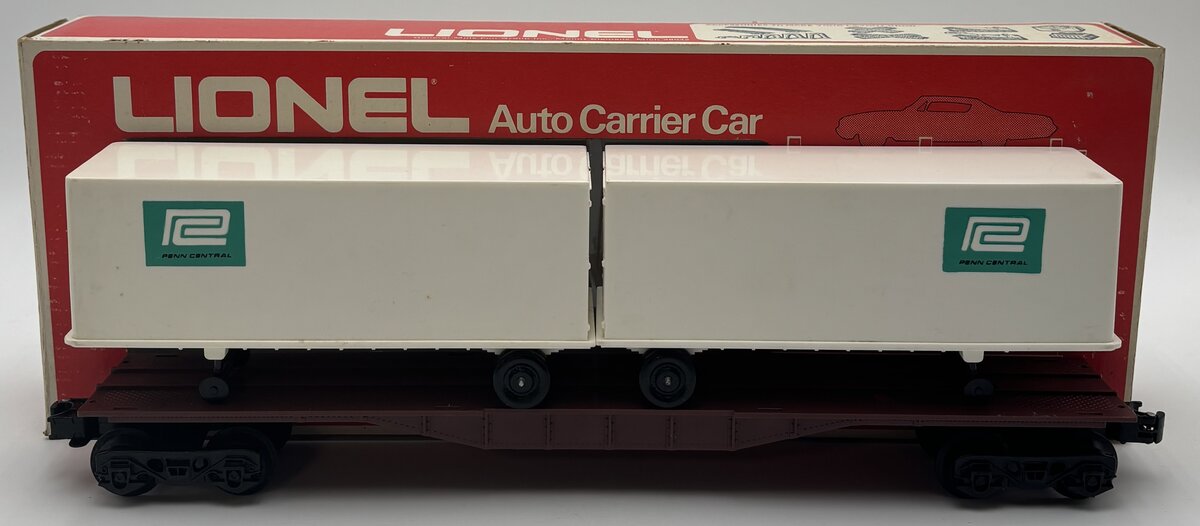 Lionel 6-9123 O Gauge Penn Central Trailer 1-Tier Auto Carrier Car Brown VG/Box