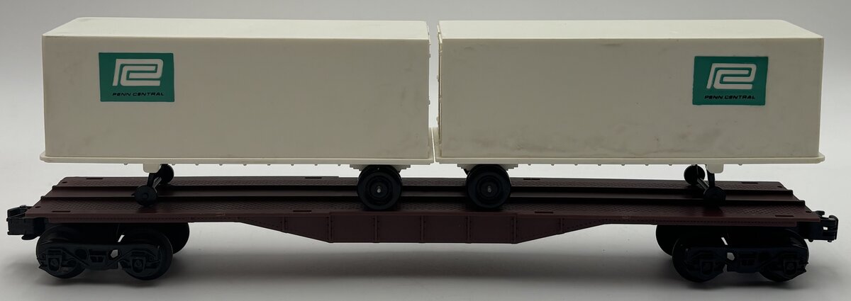 Lionel 6-9123 O Gauge Penn Central Trailer 1-Tier Auto Carrier Car Brown VG/Box