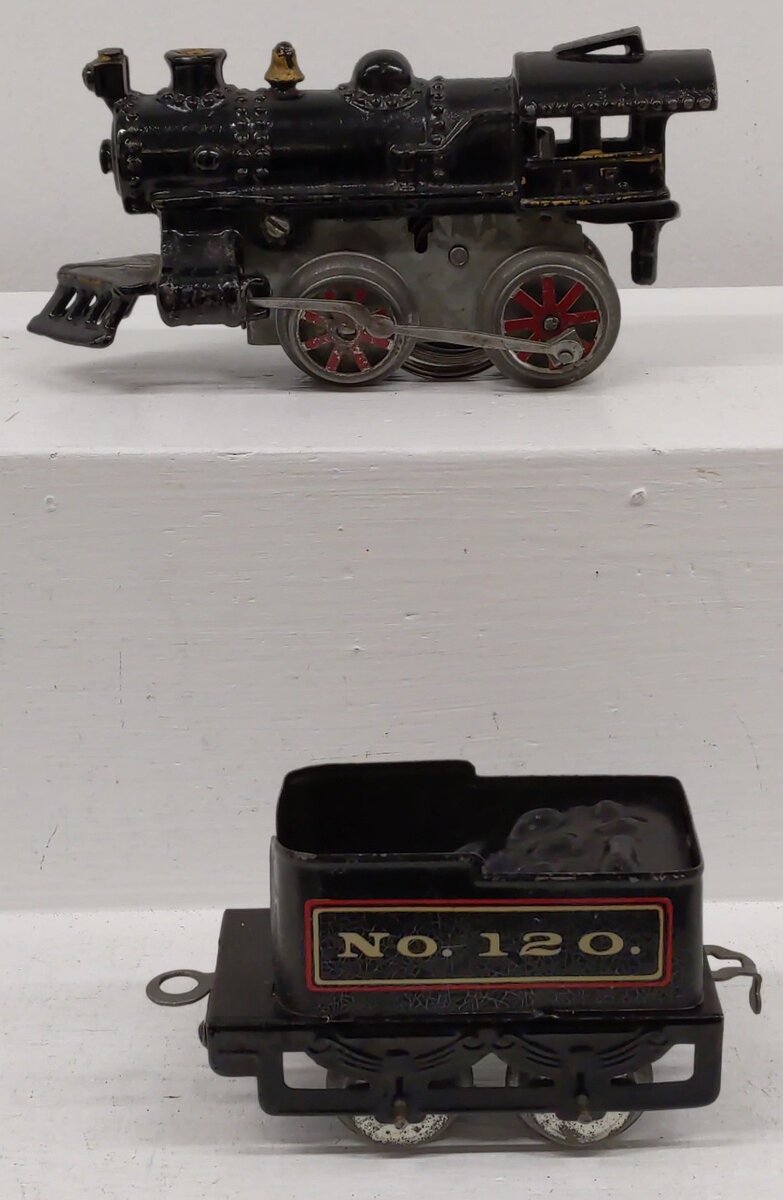 American Flyer 1914 O Gauge Vintage Locomotive & Tender #120 VG
