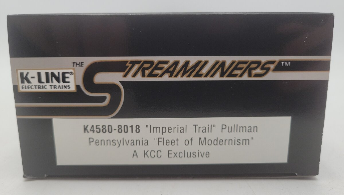 K-Line K4580-8018 O Pennsylvania "Imperial Trail" 13" Streamliner Pullman Car EX/Box