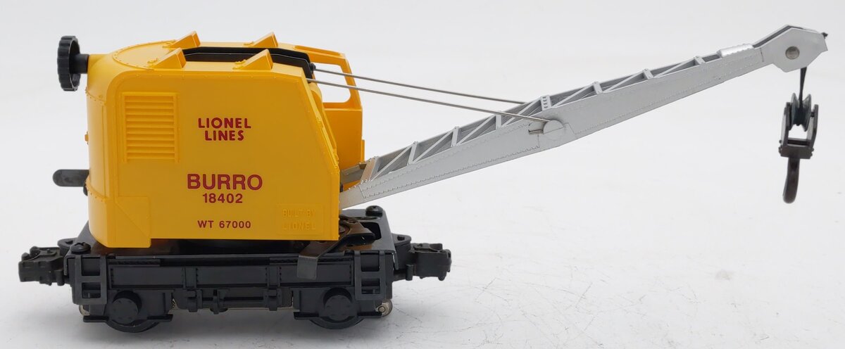 Lionel 6-18402 O Gauge Lionel Lines Operating Burro Crane #18402 EX/Box