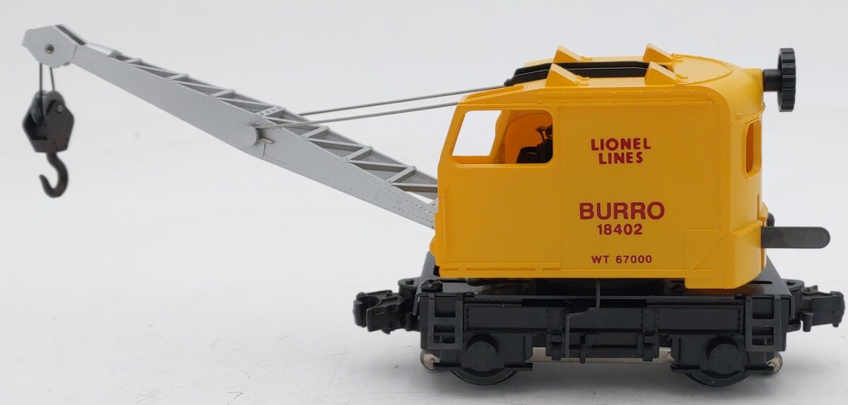 Lionel 6-18402 O Gauge Lionel Lines Operating Burro Crane #18402 EX/Box