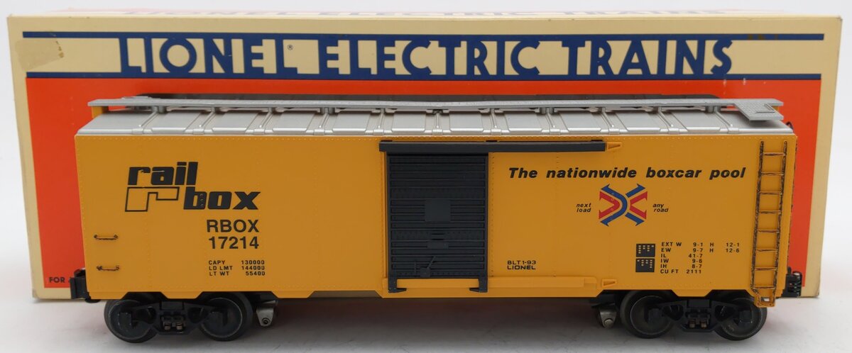 Lionel 6-17214 O Gauge RailBox Boxcar with Diesel Railsounds #17214 EX/Box