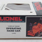 Lionel 6-18401 O Gauge Operating Workmen Hand Car EX/Box
