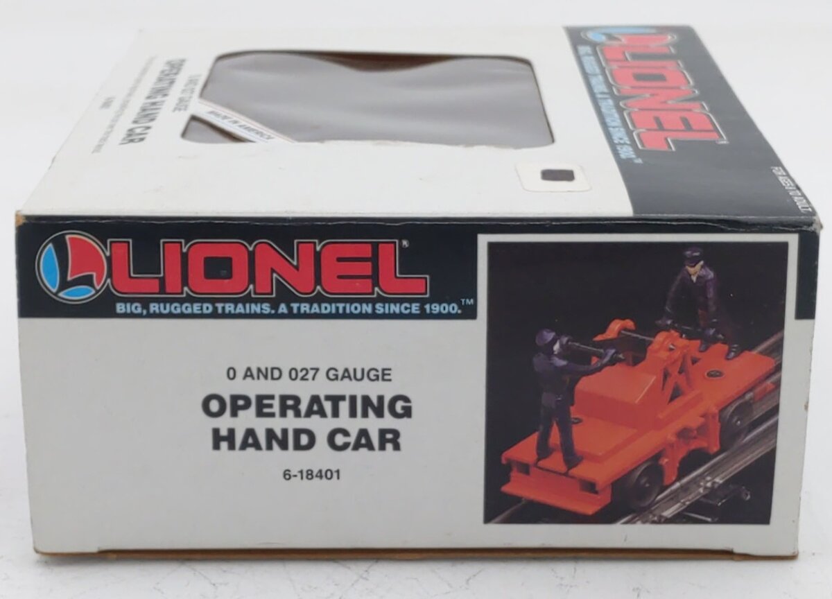 Lionel 6-18401 O Gauge Operating Workmen Hand Car EX/Box