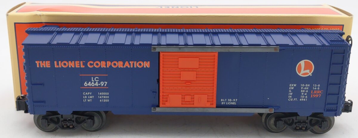 Lionel 6-19953 O Gauge LRRC Orange & Blue Lionel Boxcar #6464-97 EX/Box