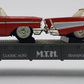 MTH 30-7610 O Gauge MTH Lines Flat Car with 2 Red Ertl '57 Chevys VG/Box
