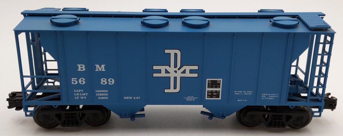 Weaver 5689 O Gauge Boston & Maine PS-2 Covered Hopper Car 3-Rail EX/Box