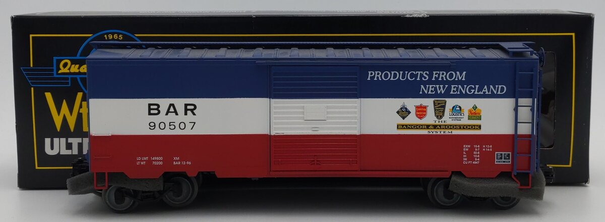 Weaver U2123 O Gauge State of Maine/Bangor & Aroostock PS-1 Boxcar #90507 EX/Box