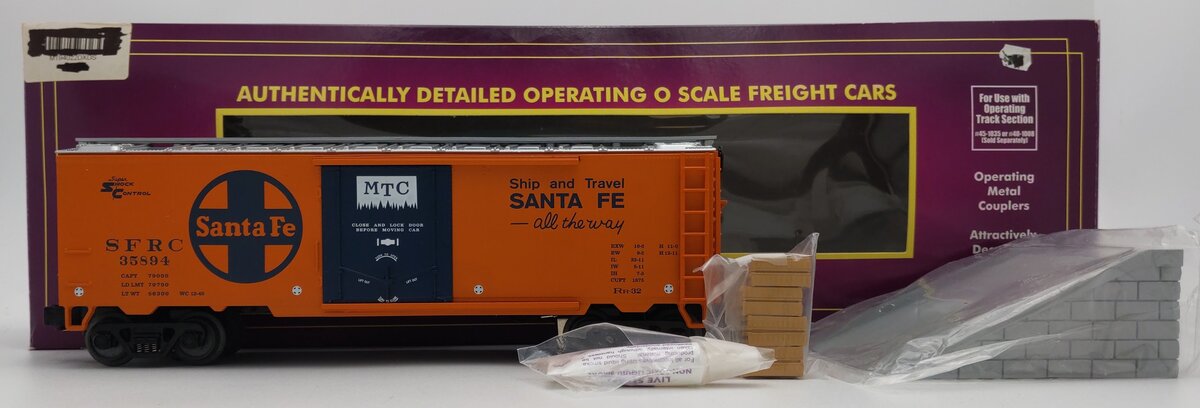 MTH 20-94022 O Gauge Santa Fe Operating Reefer Car #35894 w/ Unloading Ramp LN/Box