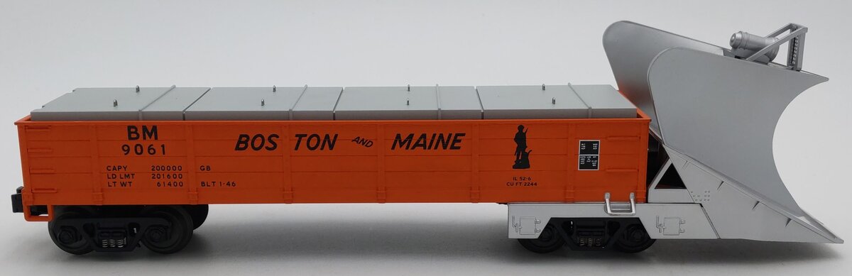 MTH 30-7946 O Gauge B&M Heavy Duty Snow Plow w/Headlight #9061 LN/Box