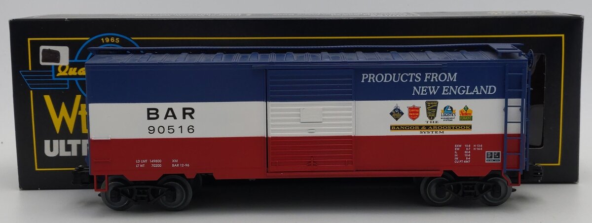 Weaver U2123 O State of Maine/Bangor & Aroostock PS-1 Boxcar #90516 (3 Rail) LN/Box