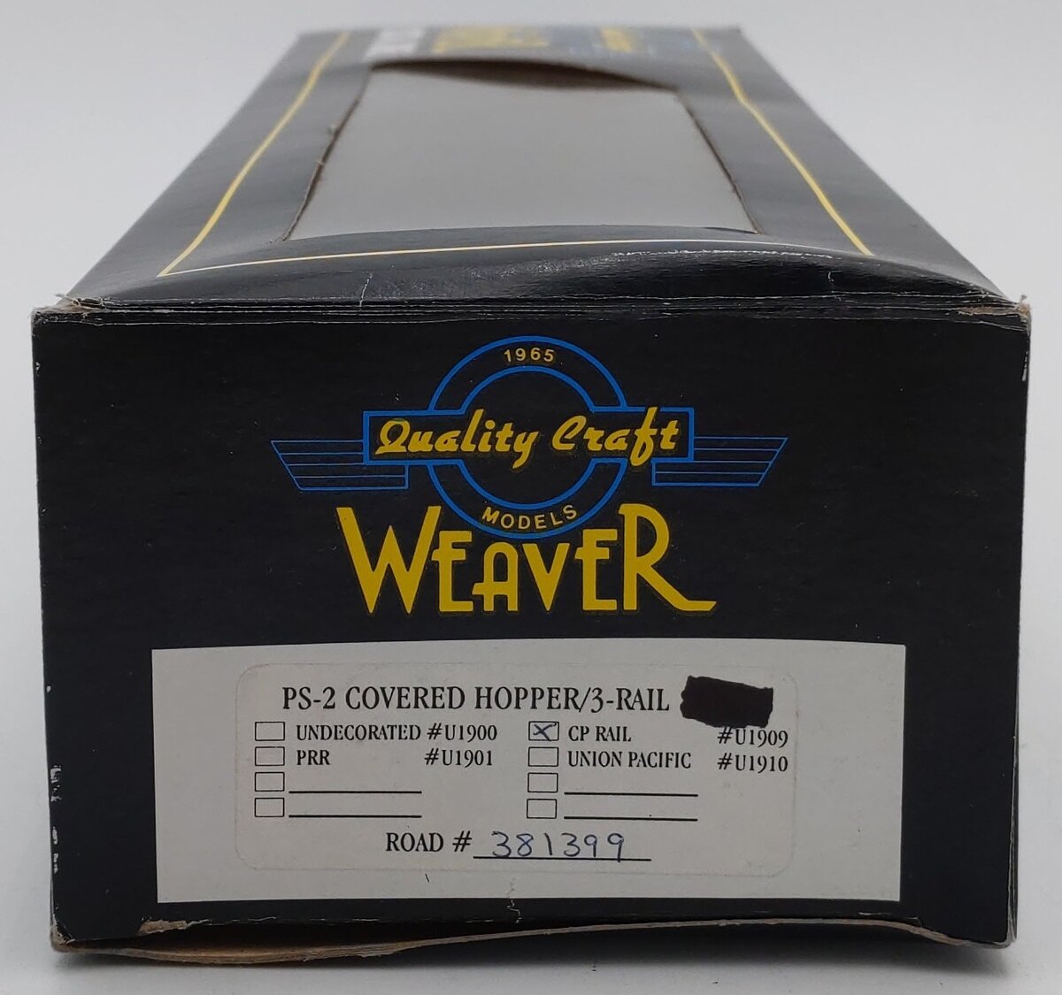 Weaver U1909 O Gauge CP Rail PS-2 Covered Hopper #381399 VG/Box