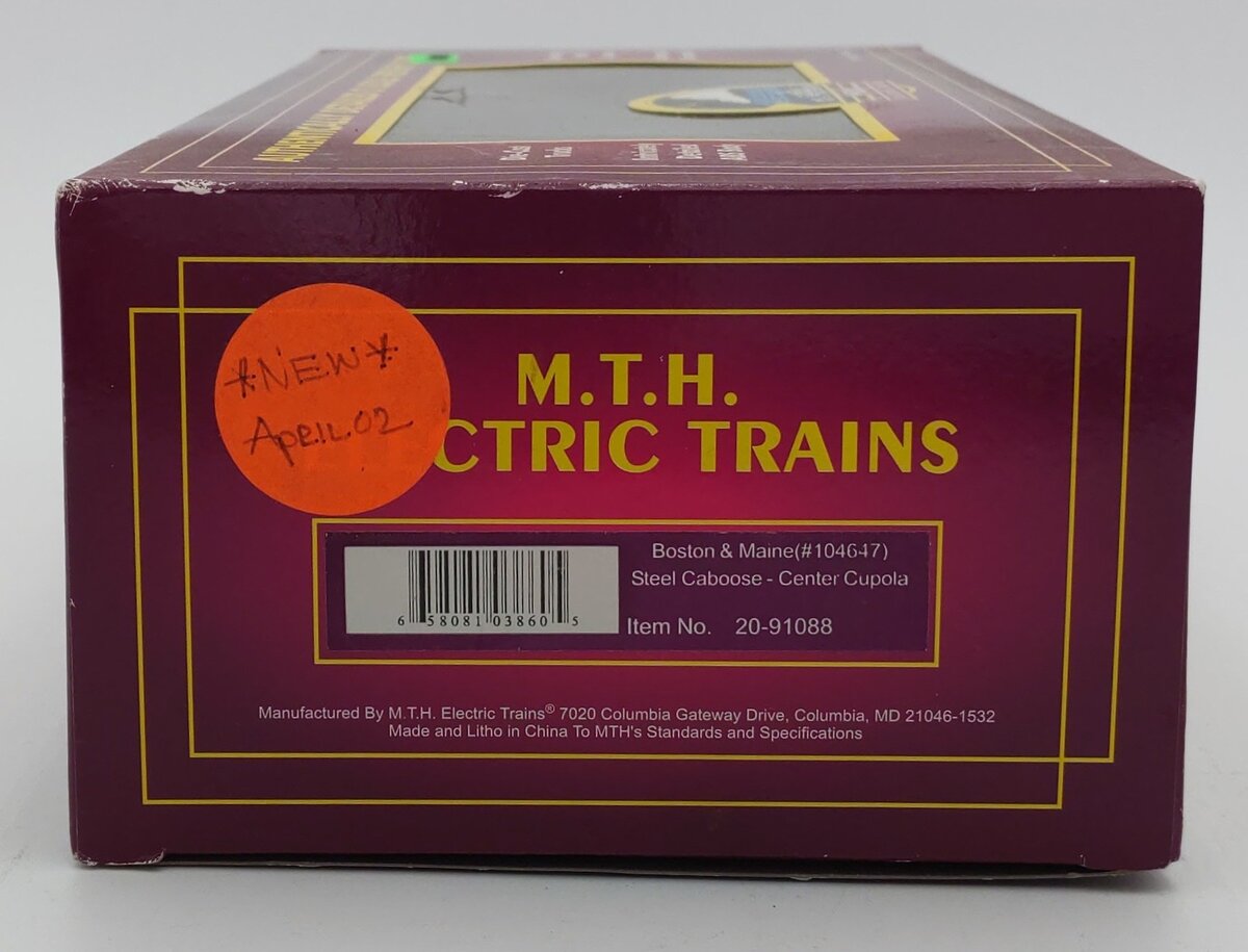 MTH 20-91088 Boston & Maine Caboose #104647 LN/Box