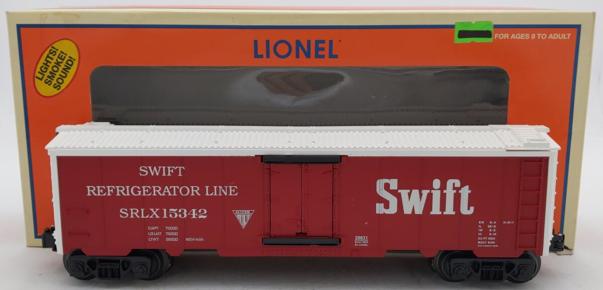 Lionel 6-29831 O Gauge Swift Hot Box Reefer #15342 EX/Box
