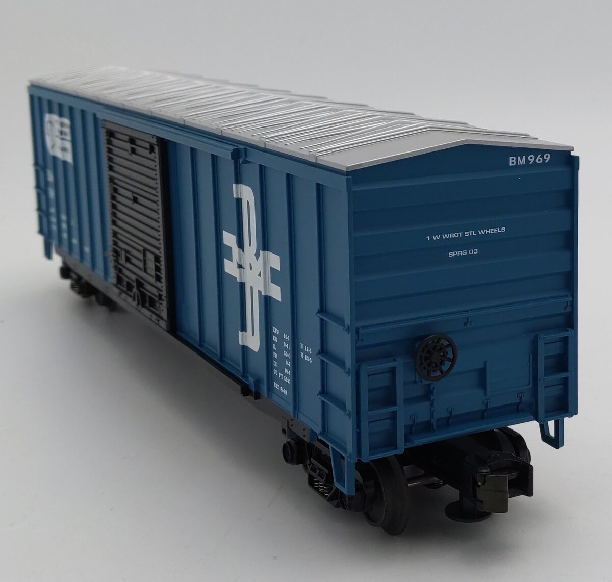 MTH 20-93036 O Gauge Boston & Maine 50' Single Door Boxcar #969 EX/Box