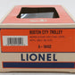 Lionel 6-18452 O Gauge Boston City Trolley #3321 EX/Box