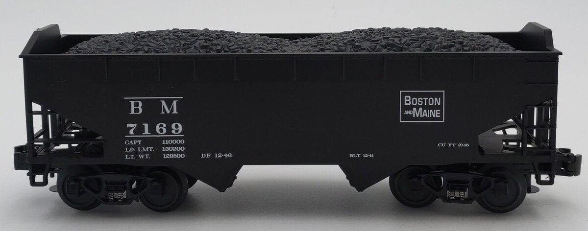 MTH 20-97526 O Boston & Maine Premier 2-Bay Offset Hopper Car with Coal Load LN/Box