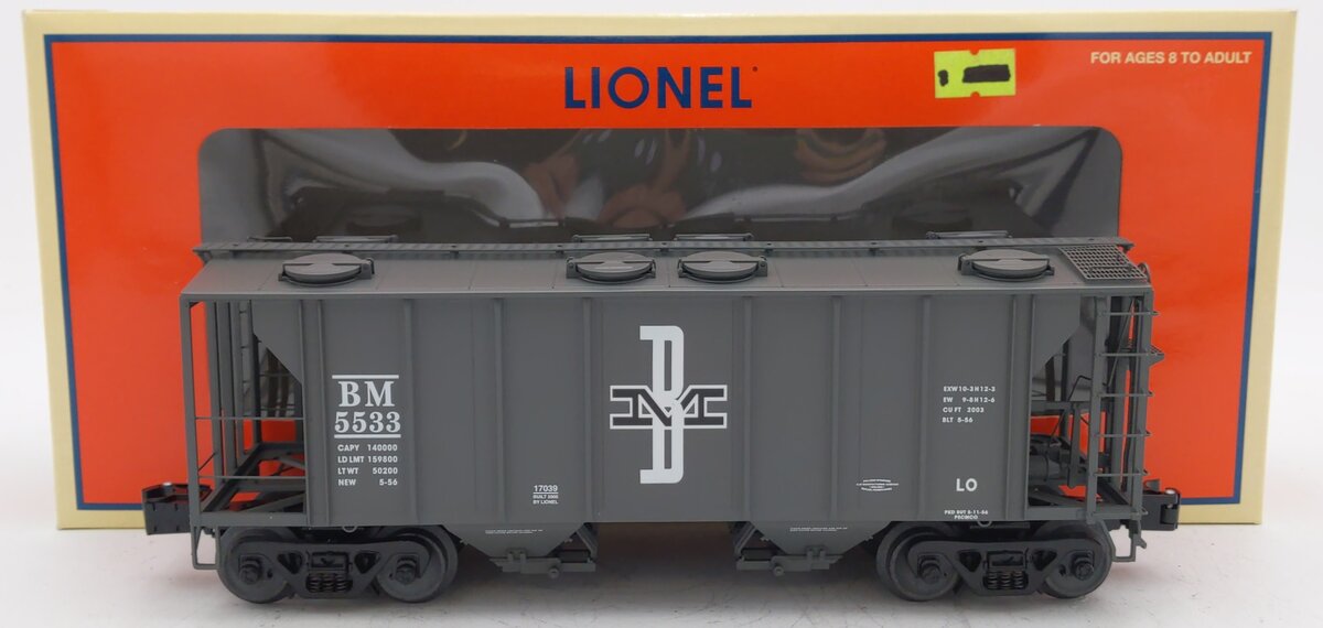 Lionel 6-17039 O Gauge Boston & Maine PS-2 Hopper #5533 LN/Box