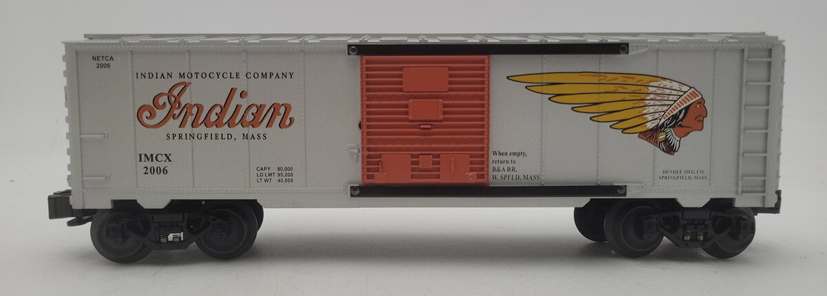 Lionel 6-52418 O Gauge NETCA 2006 Indian Motorcycle Boxcar LN/Box