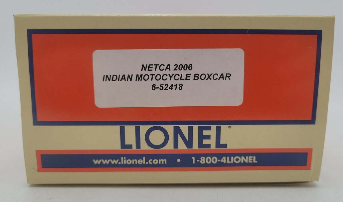 Lionel 6-52418 O Gauge NETCA 2006 Indian Motorcycle Boxcar LN/Box
