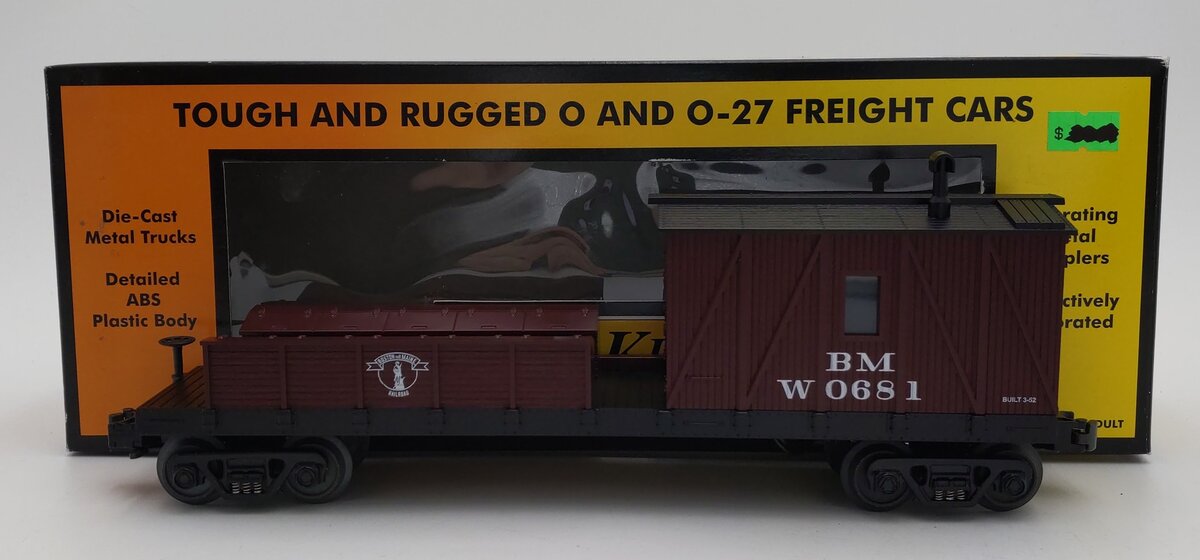 MTH 30-7950 O Gauge Boston & Maine Crane Tender Car #0681 LN/Box