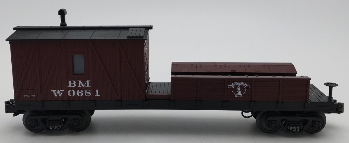 MTH 30-7950 O Gauge Boston & Maine Crane Tender Car #0681 LN/Box