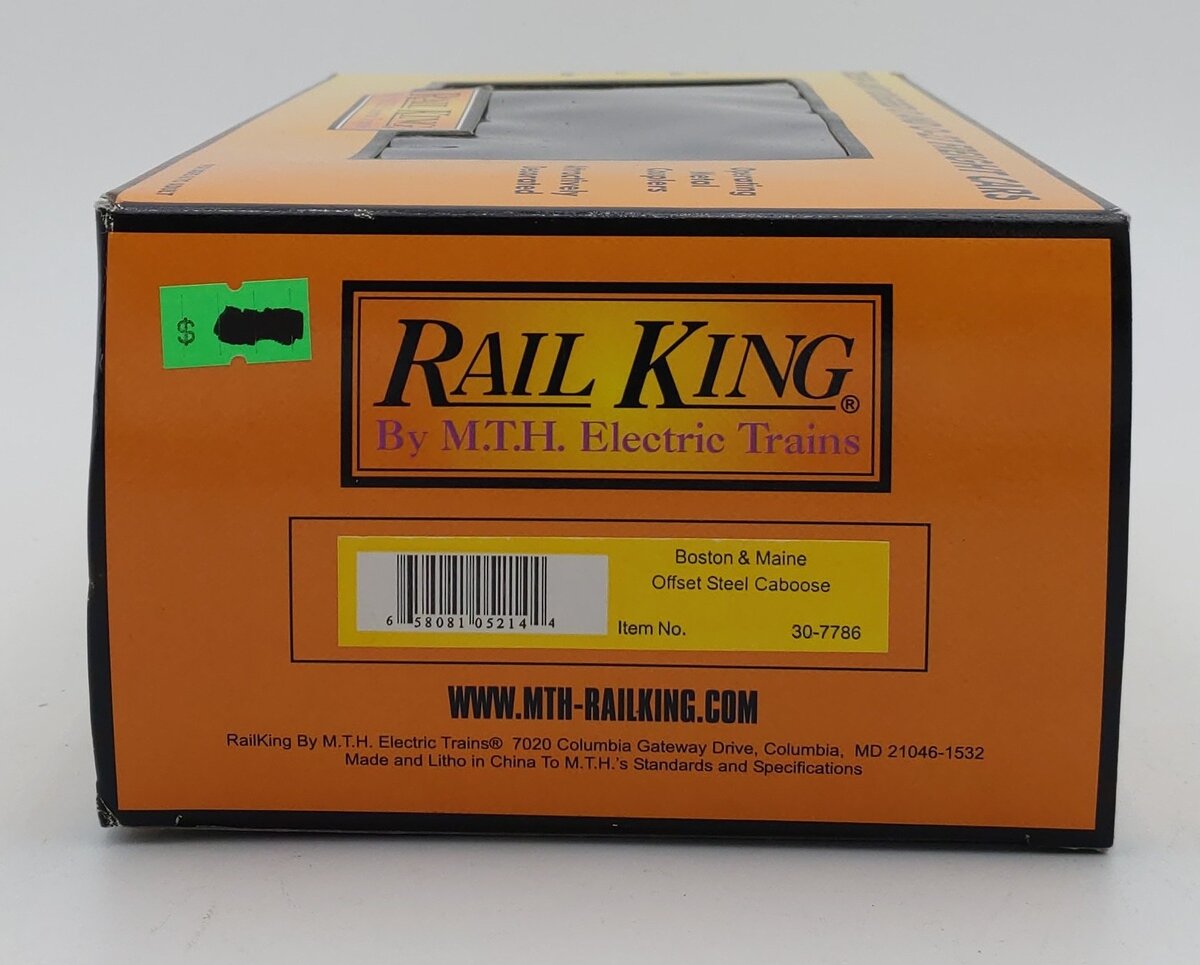 MTH 30-7786 O Boston & Maine RailKing Offset Steel Caboose Car #C120 LN/Box