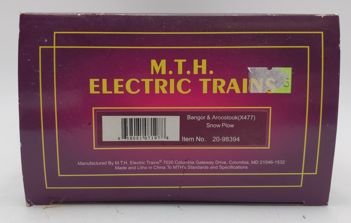 MTH 20-98394 Bangor & Aroostook Snow Plow LN/Box