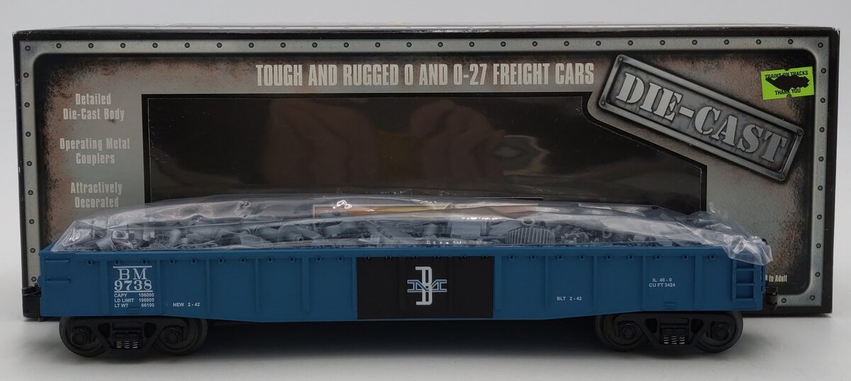 MTH 30-8202 O Gauge Boston & Maine Diecast Gondola with Junk Load LN/Box