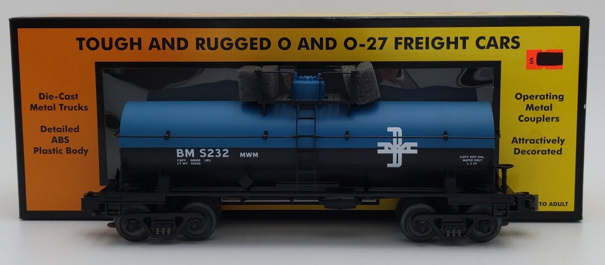 MTH 30-7331 O Gauge Boston & Maine Tank Car #S232 LN/Box
