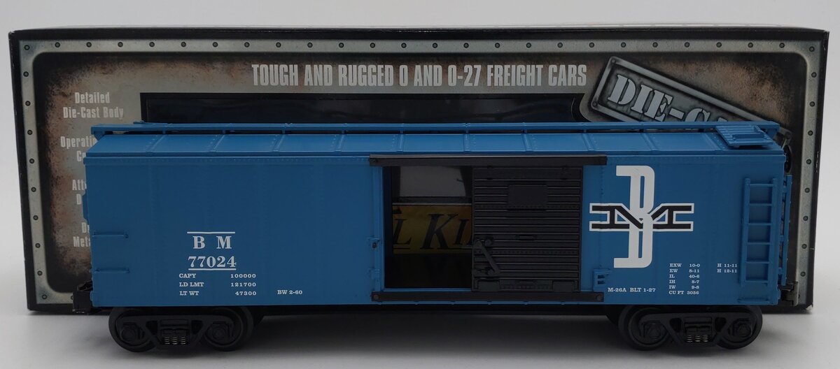 MTH 30-8414 O Boston & Maine Diecast Boxcar #77024 EX/Box