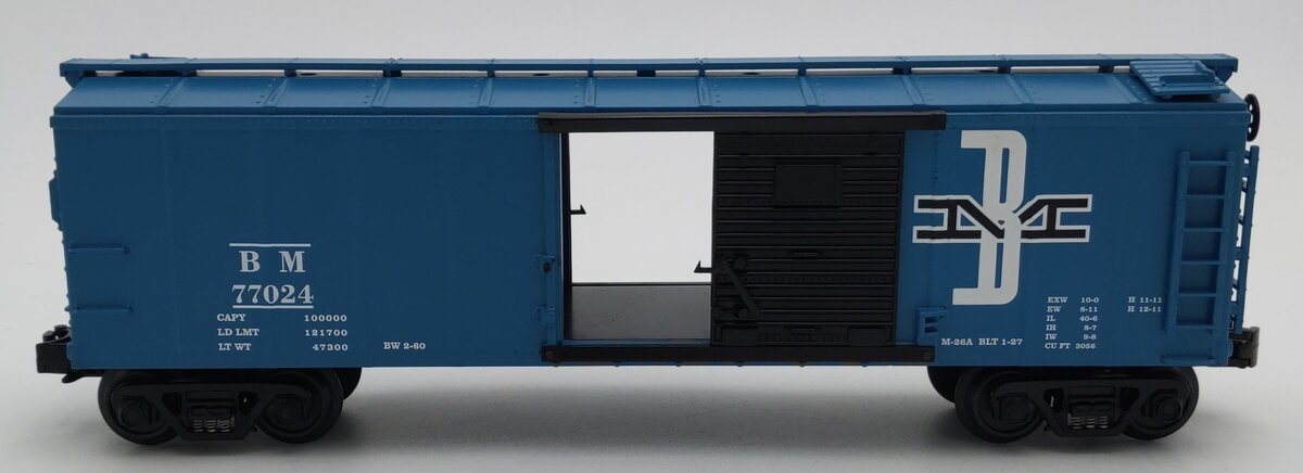 MTH 30-8414 O Boston & Maine Diecast Boxcar #77024 EX/Box