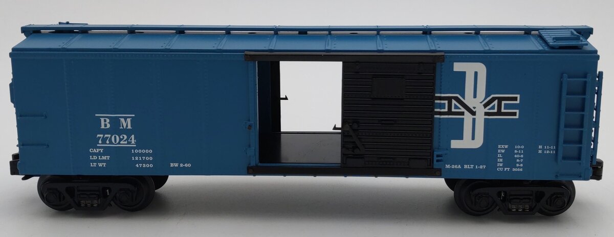 MTH 30-8414 O Boston & Maine Diecast Boxcar #77024 EX/Box