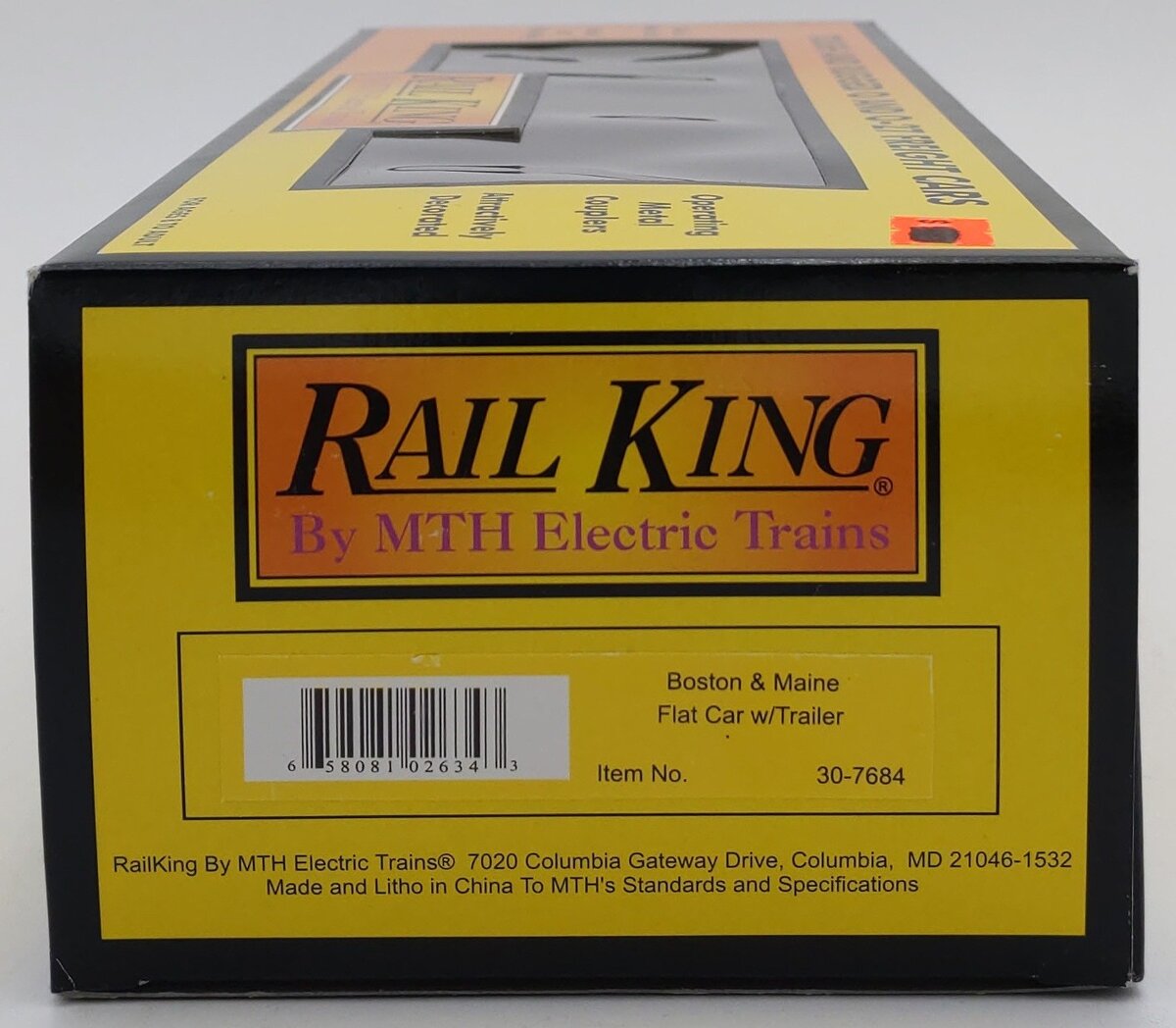 MTH 30-7684 Boston & Maine Flatcar w/B&M Trailer #5225 LN/Box