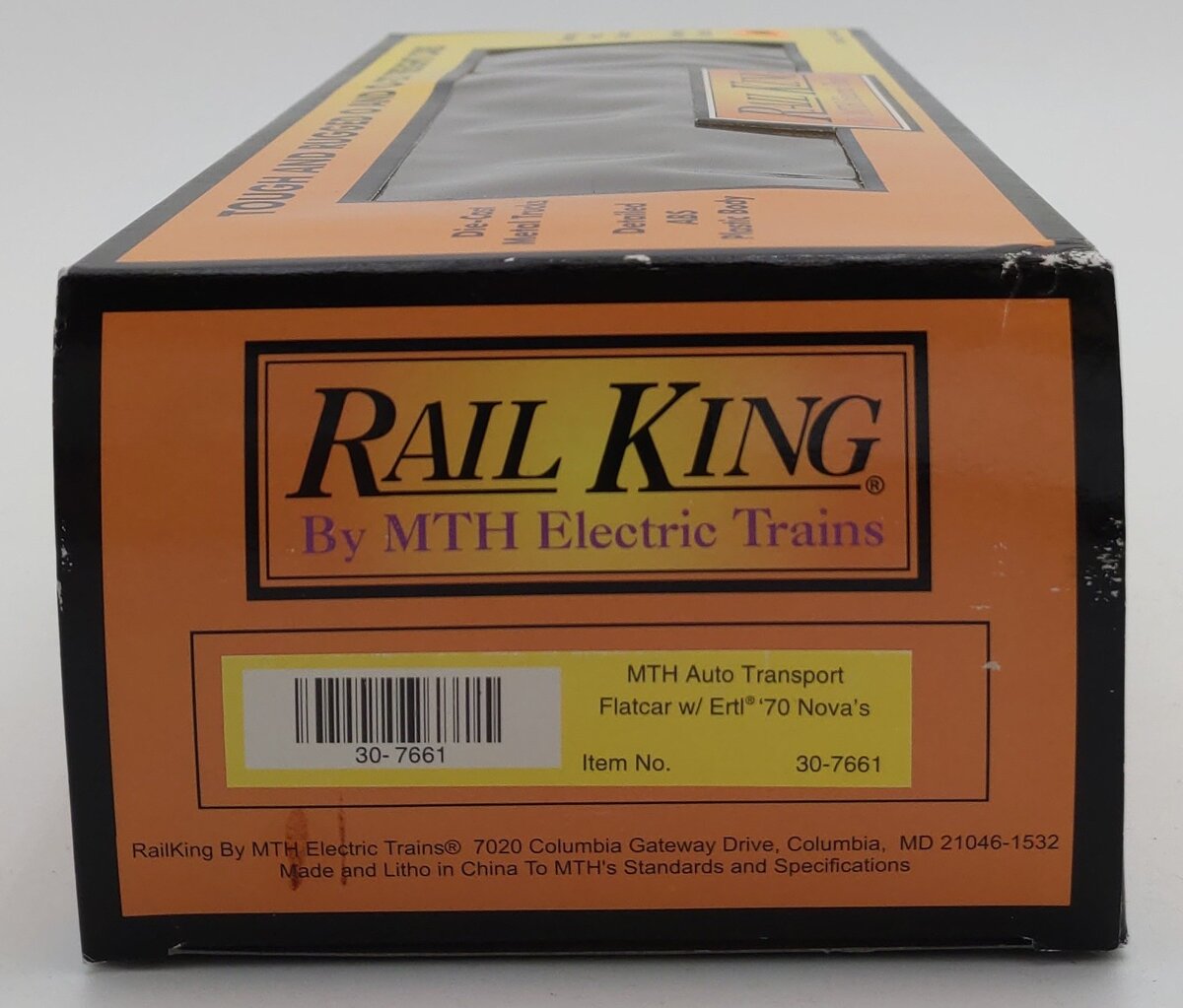 MTH 30-7661 O Gauge MTH Auto Transport Flatcar with Ertl '70 Novas #1970 LN/Box
