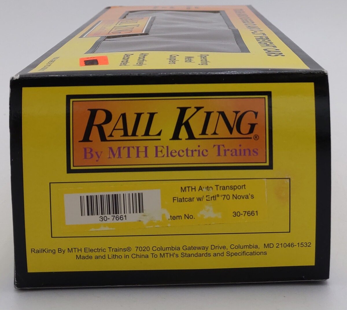 MTH 30-7661 O Gauge MTH Auto Transport Flatcar with Ertl '70 Novas #1970 LN/Box